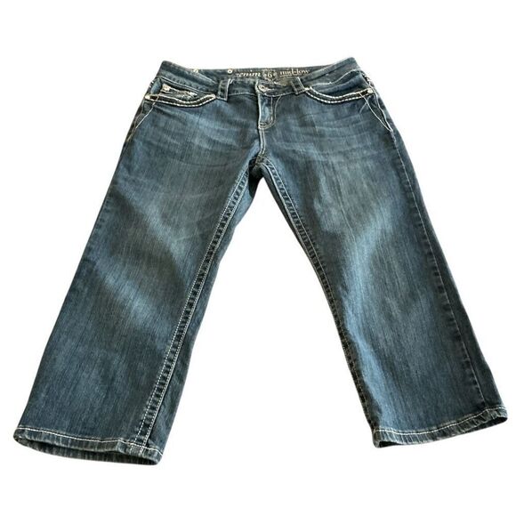 Zenim Capri Pedal Pusher Embellished Jeans 6, 28” - Picture 2 of 5